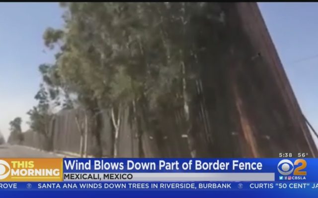 Winds topple border wall panels on California-Mexico border