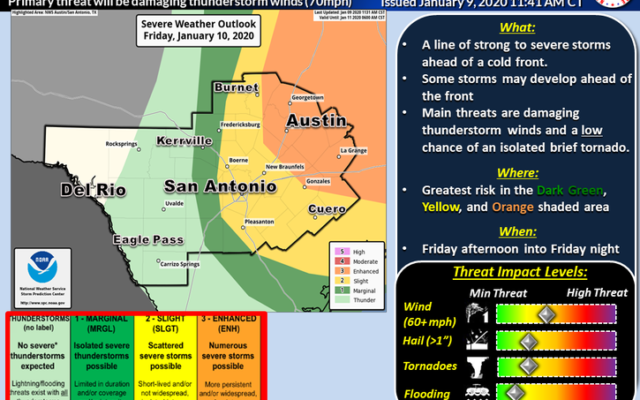 UPDATE: San Antonio area to see higher risk of severe storms Friday