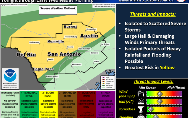 Potential severe weather coming for Hill Country, San Antonio and Austin Wednesday