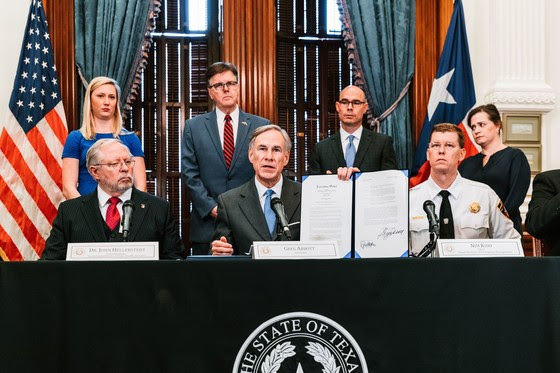 Texas governor issues coronavirus executive order banning groups larger than 10, eating in restaurants statewide