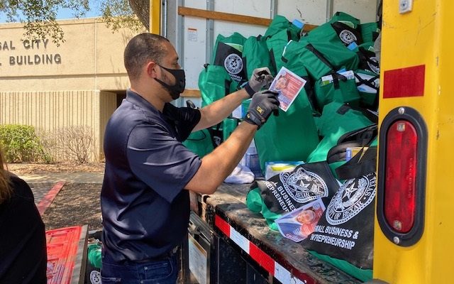 Bexar Co. Commissioner Calvert delivers safety supply kits to small businesses