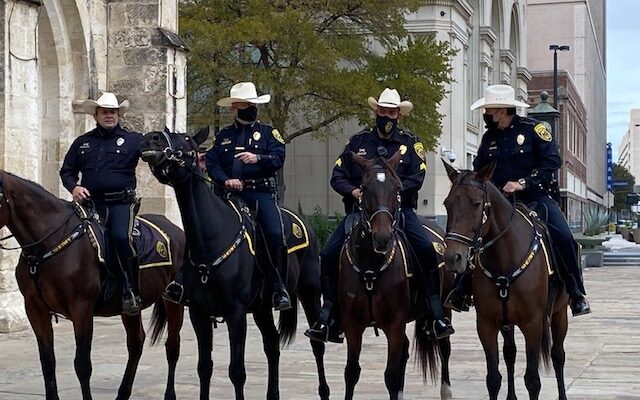 Bexar County Sheriff’s mounted patrol and K-9 units receive special blessing at San Fernando Cathedral