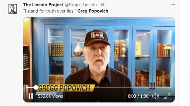 Popovich rejects white supremacy in ad endorsing Biden