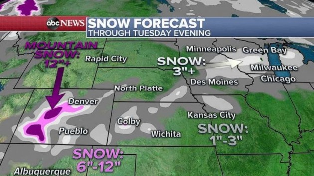 New large storm system to develop in Central US with snow from Rockies to Upper Midwest