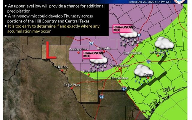 Wintry mix could close out 2020 in San Antonio area