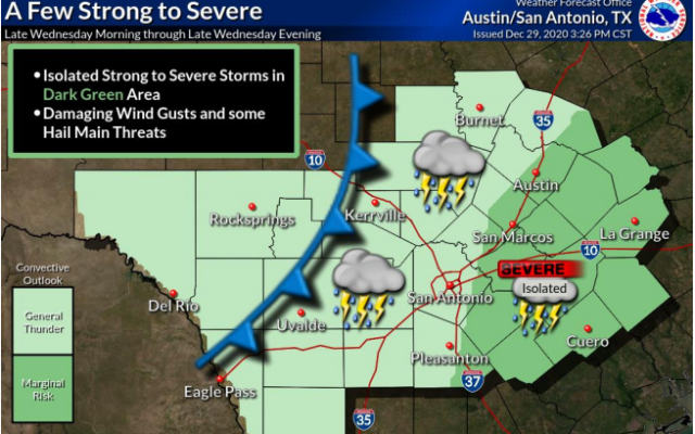 Accumulating snow, heavy rainfall and hail all possible in south-central Texas