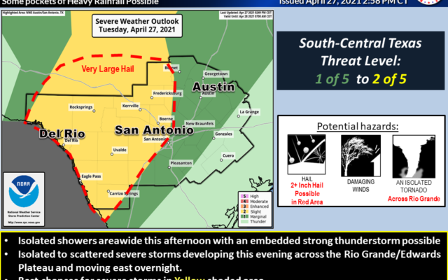 Storms with potentially large hail possible in western portions of San Antonio area