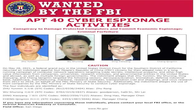 DOJ charges 4 Chinese nationals with state-backed worldwide hacking campaign