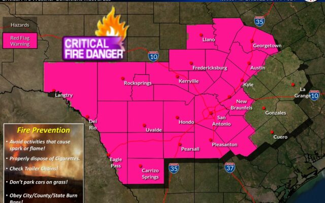 Red Flag Warning extended to Wednesday