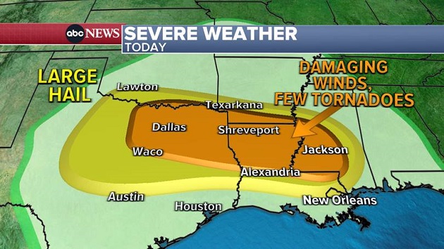Severe weather to hit South while high heat strikes West