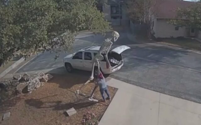 Thief steals 14-foot-tall Halloween skeleton in Austin