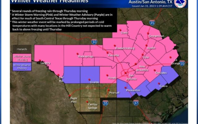 Winter Storm Warning for San Antonio region extended, several schools cancel classes for Tuesday
