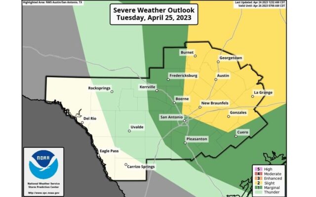 National Weather Service predicting strong to severe storms Tuesday and Wednesday