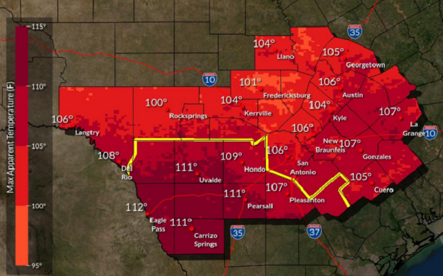 Heat Advisory in effect for parts of South-Central Texas Monday, heat index reaching 108 or higher