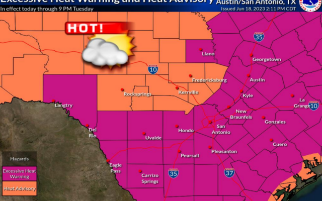 Excessive Heat Warning issued through Tuesday for San Antonio, I-35 Corridor