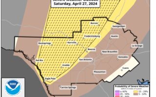 Thunderstorms possible Friday through Sunday, most severe Saturday night